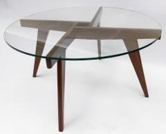  Adesso Studio Custom Walnut Mid Century Style Coffee Table with Glass Top - 1934186