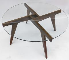  Adesso Studio Custom Walnut Mid Century Style Coffee Table with Glass Top - 1934189