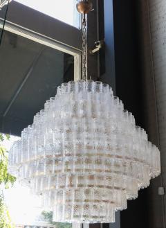  Adesso Studio Large Custom Tiered Murano Chandelier with Clear Glass Tubes - 1662840