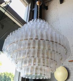  Adesso Studio Large Custom Tiered Murano Chandelier with Clear Glass Tubes - 1662841