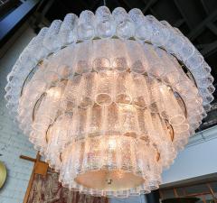  Adesso Studio Large Custom Tiered Murano Chandelier with Clear Glass Tubes - 1662849