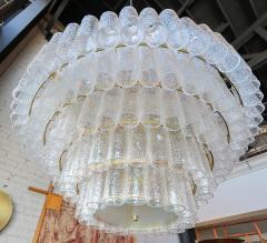  Adesso Studio Large Custom Tiered Murano Chandelier with Clear Glass Tubes - 1662851