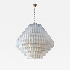  Adesso Studio Large Custom Tiered Murano Chandelier with Clear Glass Tubes - 1676038