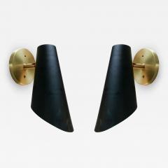  Adesso Studio Pair of Custom Black Metal Cone Mid Century Style Sconces by Adesso Imports - 2011047