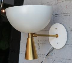  Adesso Studio Pair of Custom Brass and White Metal Mid Century Style Sconces by Adesso Imports - 2007777