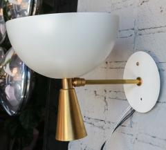  Adesso Studio Pair of Custom Brass and White Metal Mid Century Style Sconces by Adesso Imports - 2007779