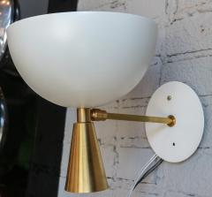  Adesso Studio Pair of Custom Brass and White Metal Mid Century Style Sconces by Adesso Imports - 2007786