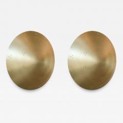  Adesso Studio Pair of Custom Perforated Metal Brass Conical Convex Sconces - 1517617