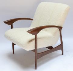  Adesso Studio Pair of Custom Walnut Armchairs in Ivory Boucle - 1118916