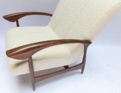  Adesso Studio Pair of Custom Walnut Armchairs in Ivory Boucle - 1118919