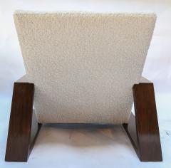  Adesso Studio Pair of Custom Walnut Midcentury Style Armchairs in Beige Boucle - 1683867