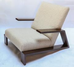  Adesso Studio Pair of Custom Walnut Midcentury Style Armchairs in Beige Boucle - 1683870