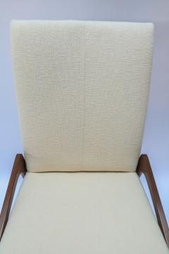  Adesso Studio Set of Ten Custom Mid Century Style Walnut Dining Chairs in Ivory Linen - 1140938