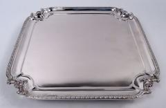  Adie Brothers Ltd English Georgian Classical Square Cartouche Salver 1954 - 4221275