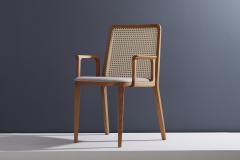  Adolini Simonini Minimal Style Chair Solid Wood Textile or leather Seat Caning Backboard Arms - 1125193