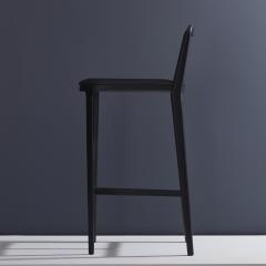  Adolini Simonini Minimal Style Solid Wood Stool Textiles or Leather Seatings Caning ebonized - 1125710