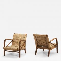  Adrien Audoux Frida Minet A Pair of Woven Rope Armchairs by Audoux Minet France ca 1950s - 4010292