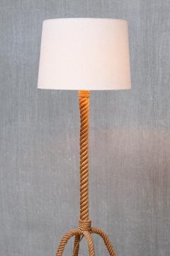  Adrien Audoux Frida Minet Audoux Minet Four Legged Floor Lamp in Braided Rope France 1950s - 4655182