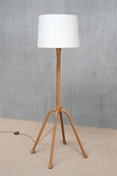 Adrien Audoux Frida Minet Audoux Minet Four Legged Floor Lamp in Braided Rope France 1950s - 4655185