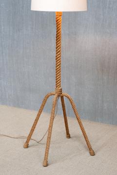  Adrien Audoux Frida Minet Audoux Minet Four Legged Floor Lamp in Braided Rope France 1950s - 4655186