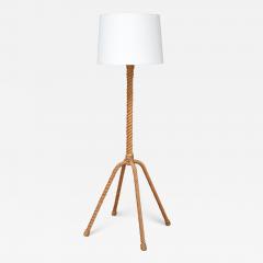  Adrien Audoux Frida Minet Audoux Minet Four Legged Floor Lamp in Braided Rope France 1950s - 4659328