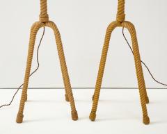  Adrien Audoux Frida Minet Audoux Minet Four Legged Rope Floor Lamps France - 2108559