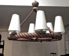  Adrien Audoux Frida Minet Audoux Minet French Riviera 6 Light Rope Chandelier in Good Vintage Condition - 606388