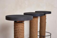  Adrien Audoux Frida Minet Audoux Minet Rope Bar Stools Set of 3 - 4530683