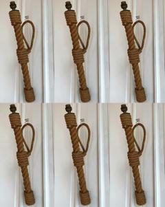 Adrien Audoux Frida Minet Audoux Minet rarest set of 6 torch shaped rope sconces - 2324145