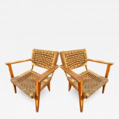  Adrien Audoux Frida Minet Audoux Minnet riviera pair of easy rope chairs - 2680193