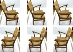  Adrien Audoux Frida Minet Audoux minet genuine oak and hay rope set of 6 arm chairs - 1585248
