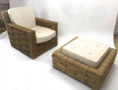  Adrien Audoux Frida Minet Audoux minet rarest lounge chair and its ottoman - 1125065