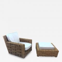  Adrien Audoux Frida Minet Audoux minet rarest lounge chair and its ottoman - 1125621