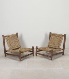  Adrien Audoux Frida Minet Matched Pair of Mid Century French Audoux Minet Lounge Chairs - 4487745