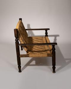  Adrien Audoux Frida Minet Mid Century Bench by Audoux Minet Handwoven Natural Fibers France - 4522420