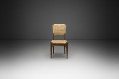  Adrien Audoux Frida Minet Oak and Woven Rope Chair by Audoux Minet France Mid 20th Century - 4491859