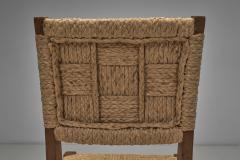  Adrien Audoux Frida Minet Oak and Woven Rope Chair by Audoux Minet France Mid 20th Century - 4491864