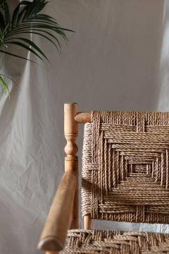  Adrien Audoux Frida Minet Pair of Wooden and Rope Armchairs Designed by Adrien Audoux Frida Minet - 4642727