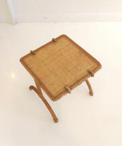  Adrien Audoux Frida Minet Petite side or sofa rope table by Audoux Minnet France 1960s - 832212