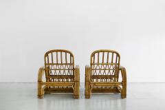  Adrien Audoux Frida Minet RARE AUDOUX MINET RATTAN LOUNGE CHAIRS - 1020030