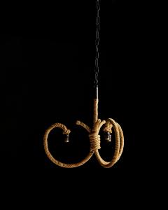  Adrien Audoux Frida Minet Rope Ceiling Light by Audoux and Minet France c 1960 - 4695292