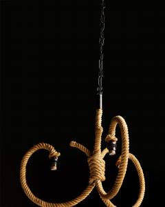  Adrien Audoux Frida Minet Rope Ceiling Light by Audoux and Minet France c 1960 - 4695309