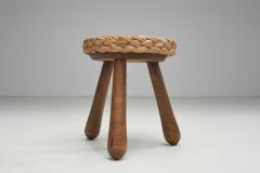  Adrien Audoux Frida Minet Set of Three Stools with Plaited Wicker Seats Europe Mid 20th Century - 4365492