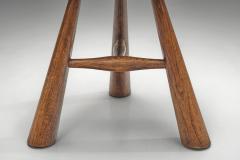  Adrien Audoux Frida Minet Six Stools with Woven Seats in the manner of Audoux Minet France 1950s - 4697263