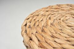  Adrien Audoux Frida Minet Wood and Wicker Stool in the manner of Audoux Minet Europe Mid 20th Century - 4456365