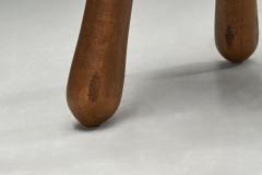  Adrien Audoux Frida Minet Wood and Wicker Stool in the manner of Audoux Minet Europe Mid 20th Century - 4456369