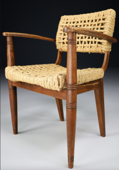  Adrien Audoux Frida Minet c1950 Audoux Minet Woven Rope Armchair France - 2495187