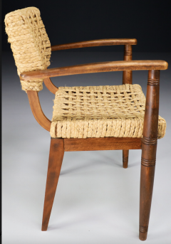  Adrien Audoux Frida Minet c1950 Audoux Minet Woven Rope Armchair France - 2495190