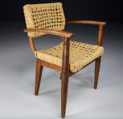  Adrien Audoux Frida Minet c1950 Audoux Minet Woven Rope Armchair France - 2495191