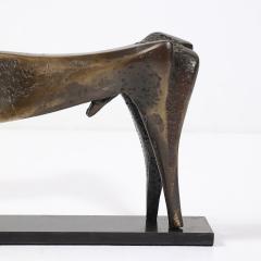  Aharon Bezalel Mid Century Modernist Bronze Deer Sculpture signed Aharon Bezalel - 4744952